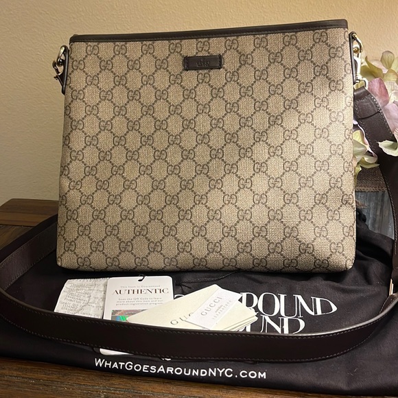 Gucci Bags Gucci Canvas Crossbody With Leather Strap Poshmark